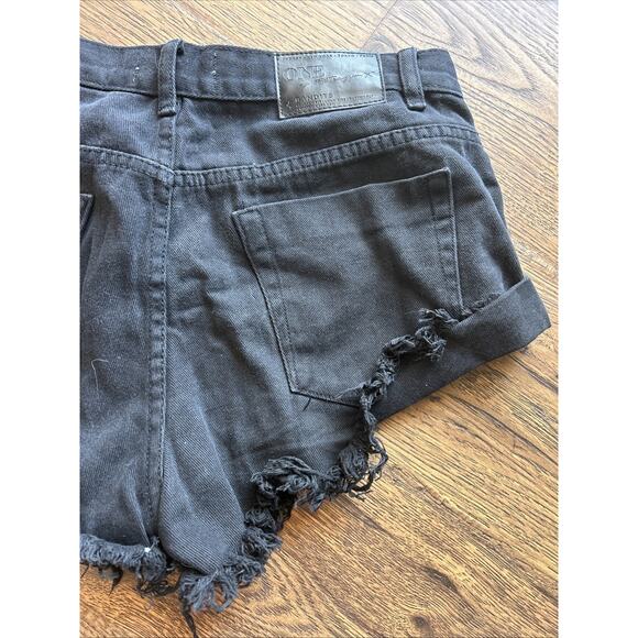One Teaspoon Shorts 29 Bandits Black Denim - Picture 7 of 7